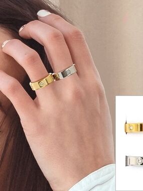 Gold Or Silver Crystal Accent Band Rings - Women Jewelry